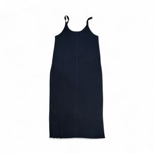 Vince Aubrey Ribbed Midi Dress women's XL navy blue minimalist modal elevated